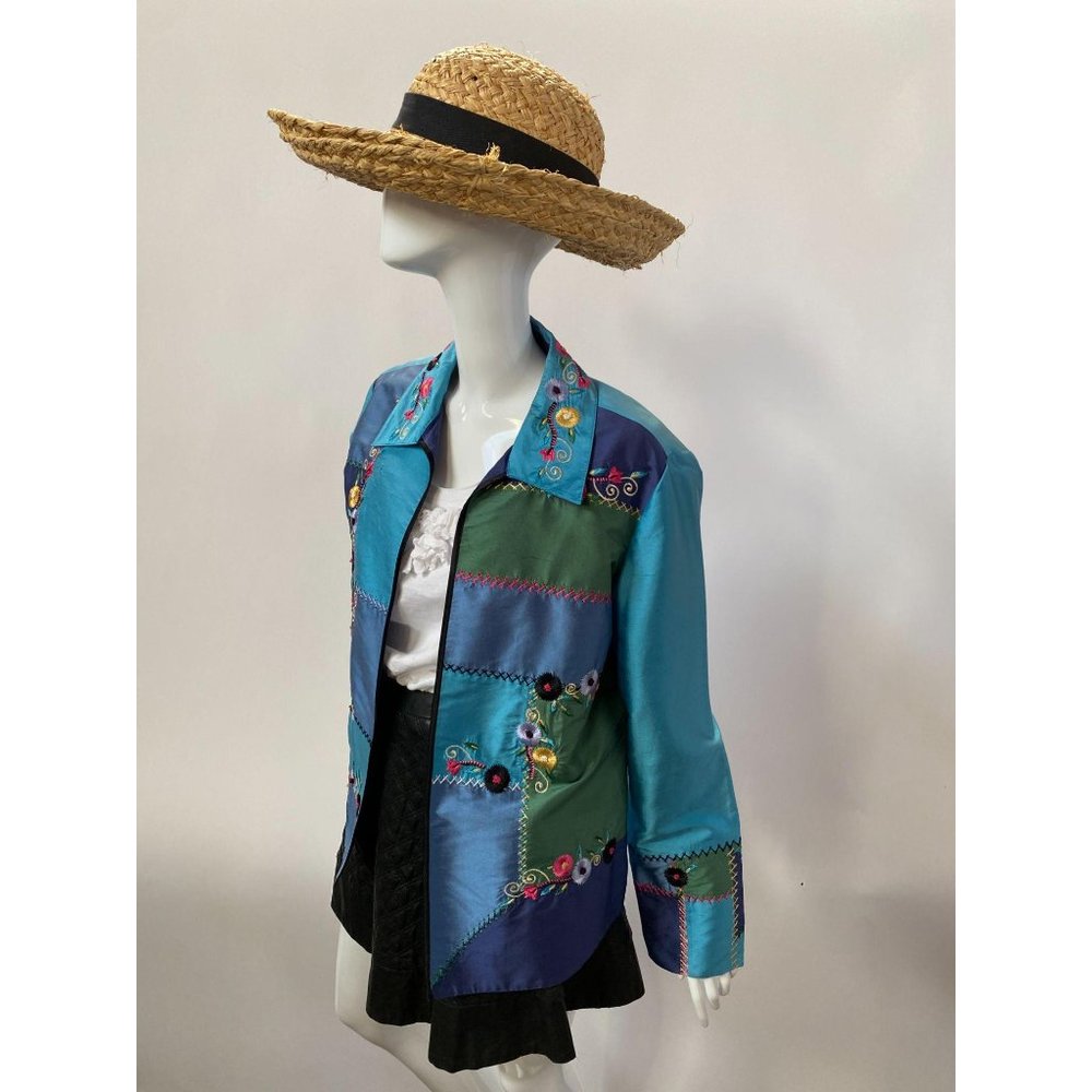 Blue Embroidered Jacket By August Max - image 7